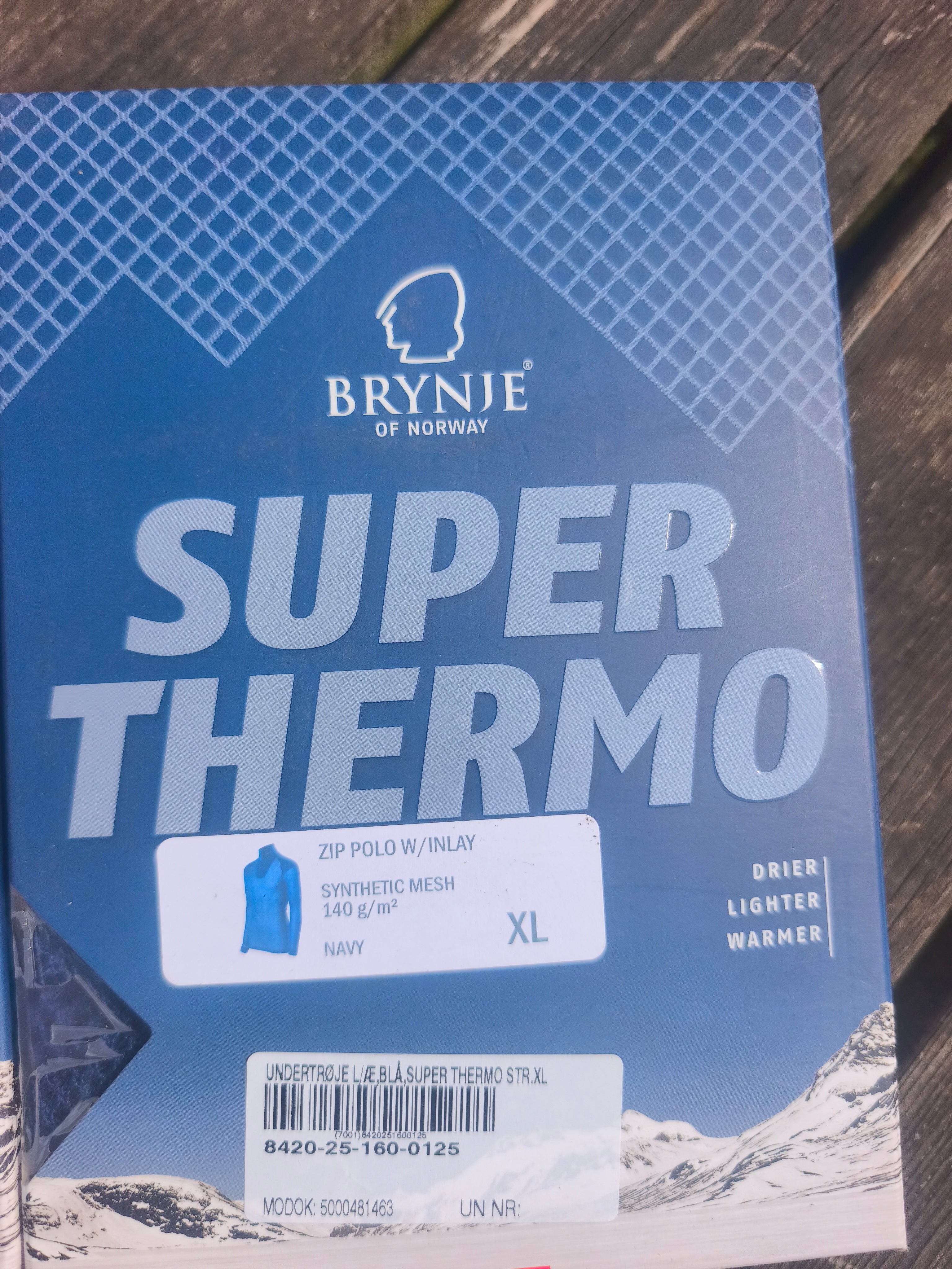 Brynje SuperThermo, lang hals, Blå m/l/xl