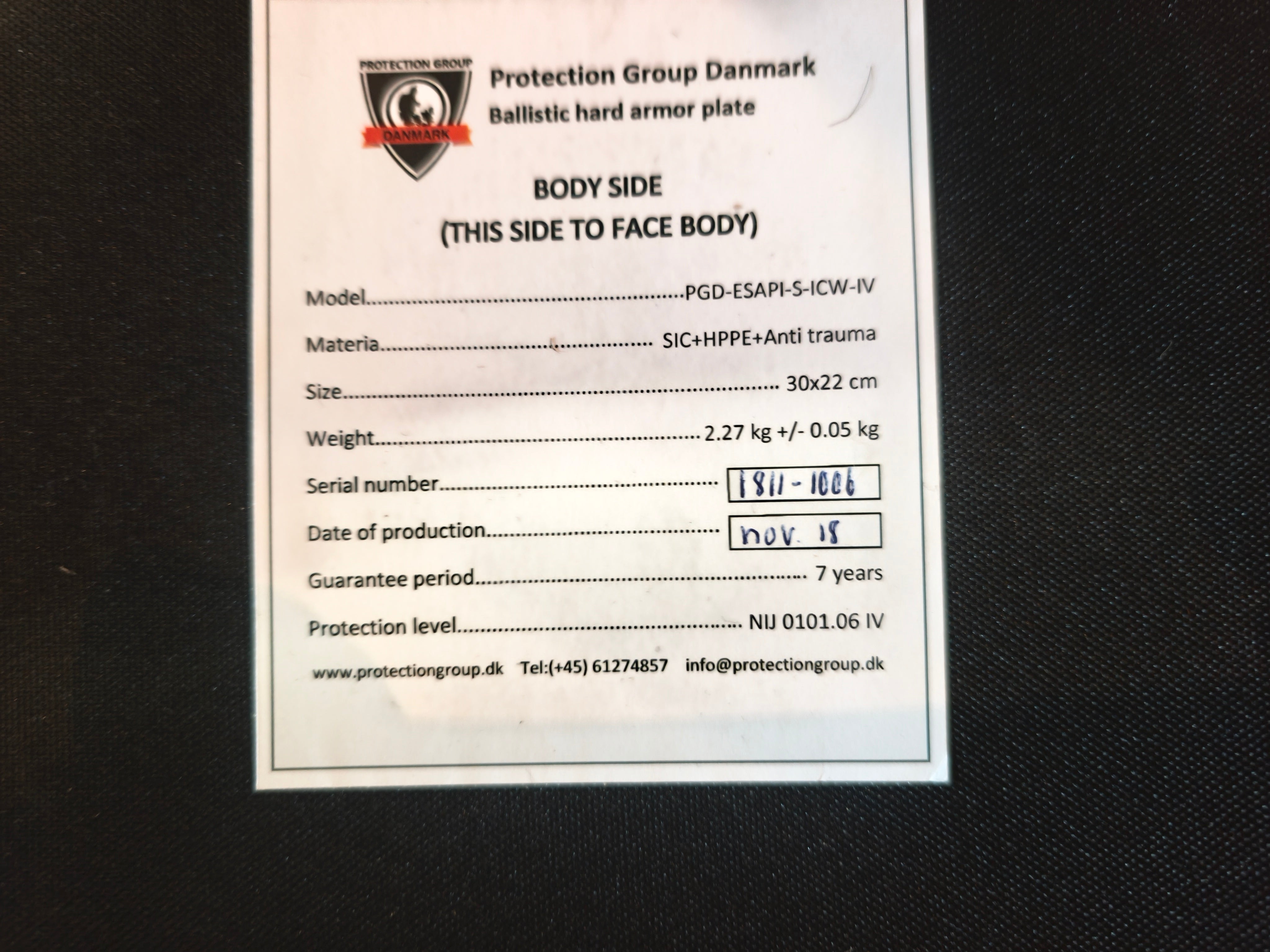 PGD Esapi level 4 plader, 30x22cm, ubrugte
