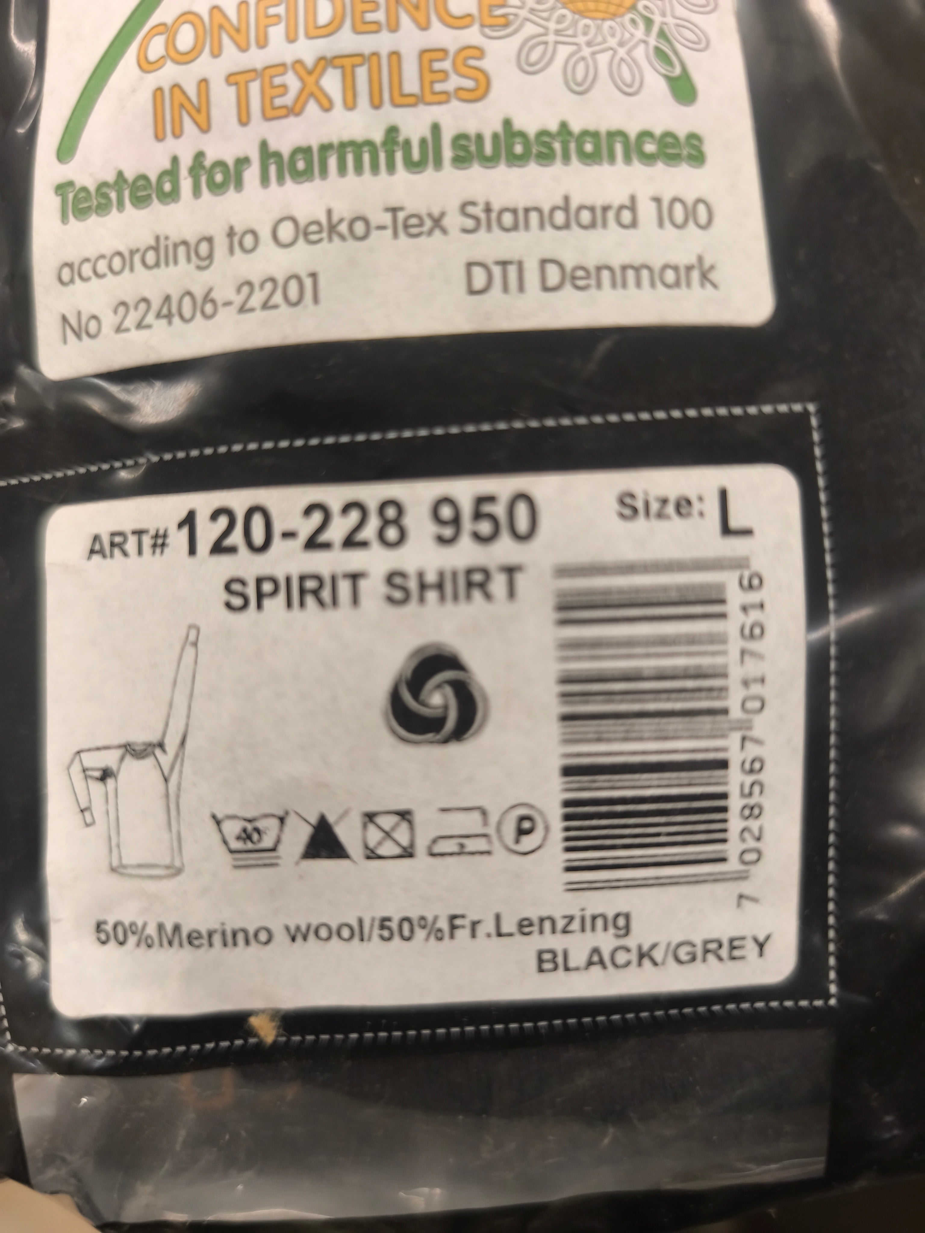 Devold Spirit, lang undertrøje i 50 procent merino uld, fra militærpolitiet, large, ny