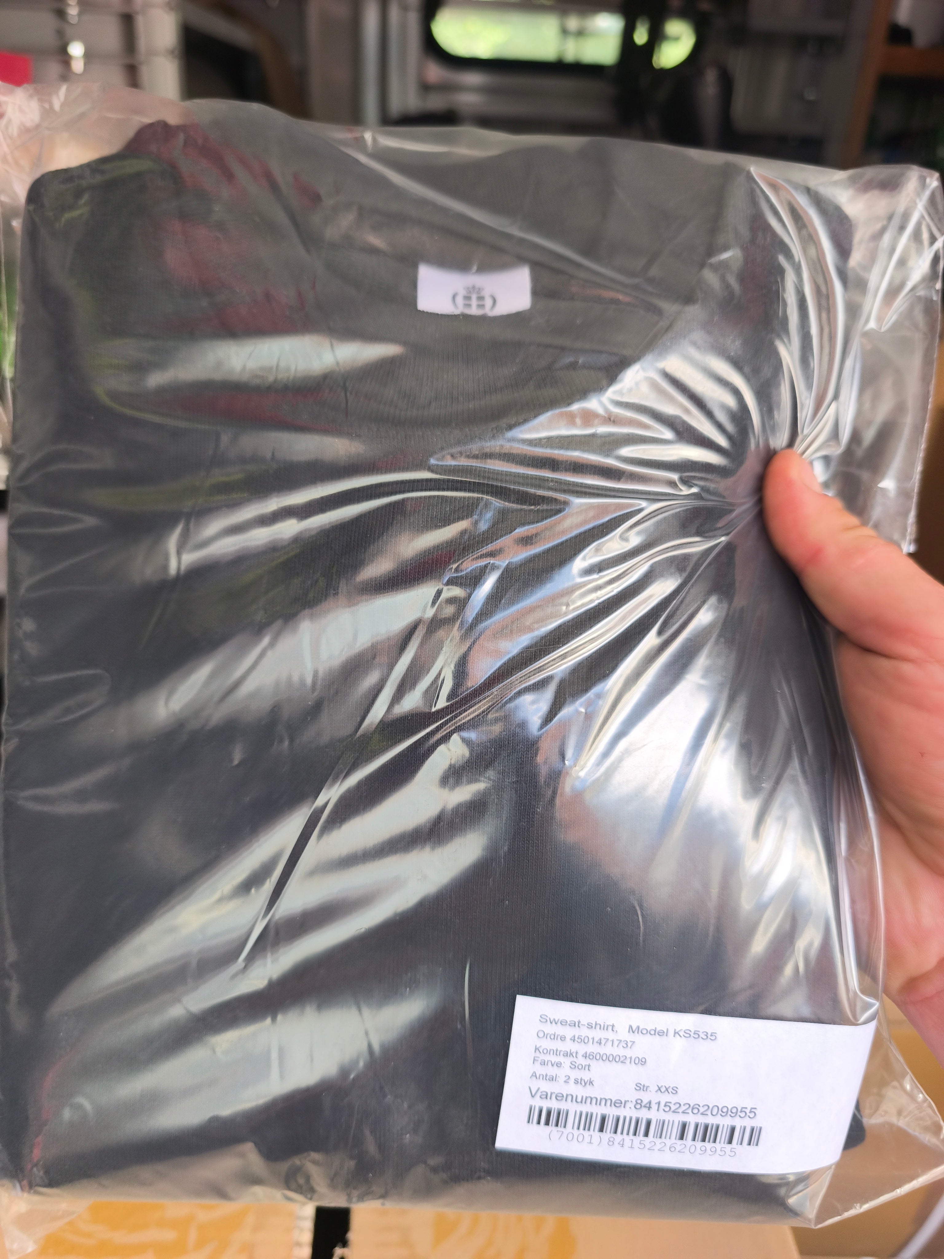 Sweatshirt fra forsvaret, XXS/10-12år, sort, nye