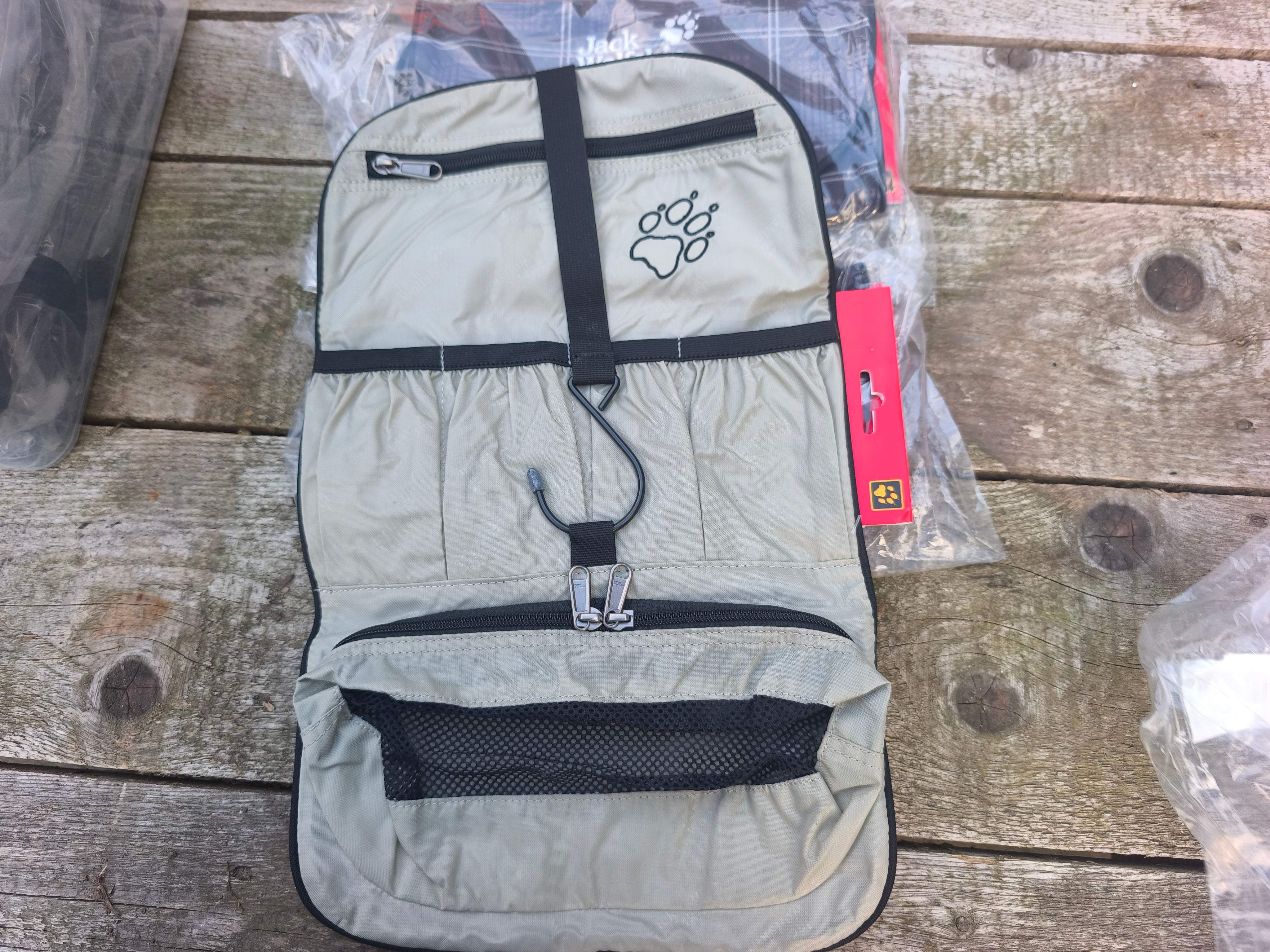 Toilettaske, Jack Wolfskin Mini Waschsalon, farve: stone checks