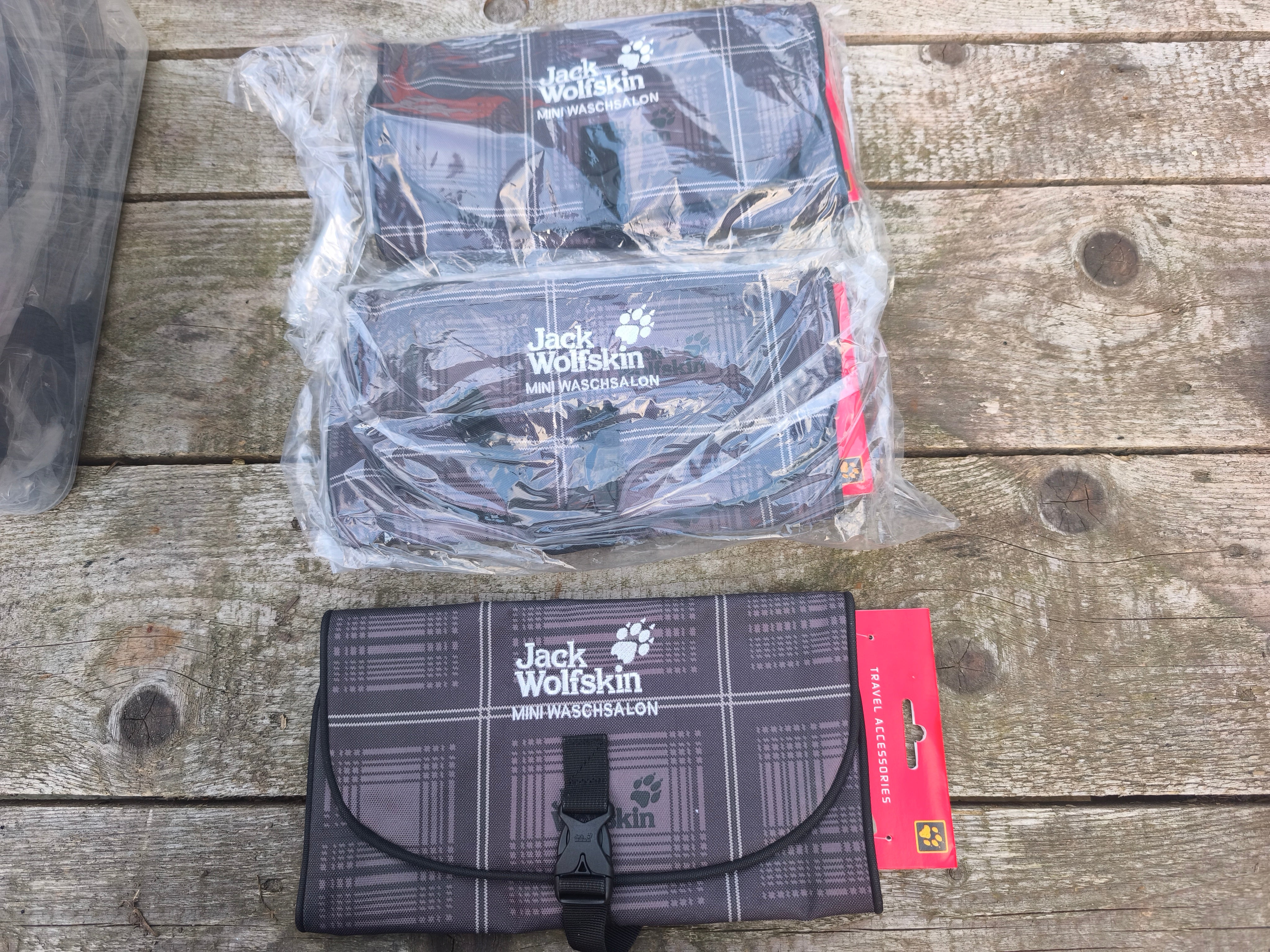 Toilettaske, Jack Wolfskin Mini Waschsalon, farve: stone checks