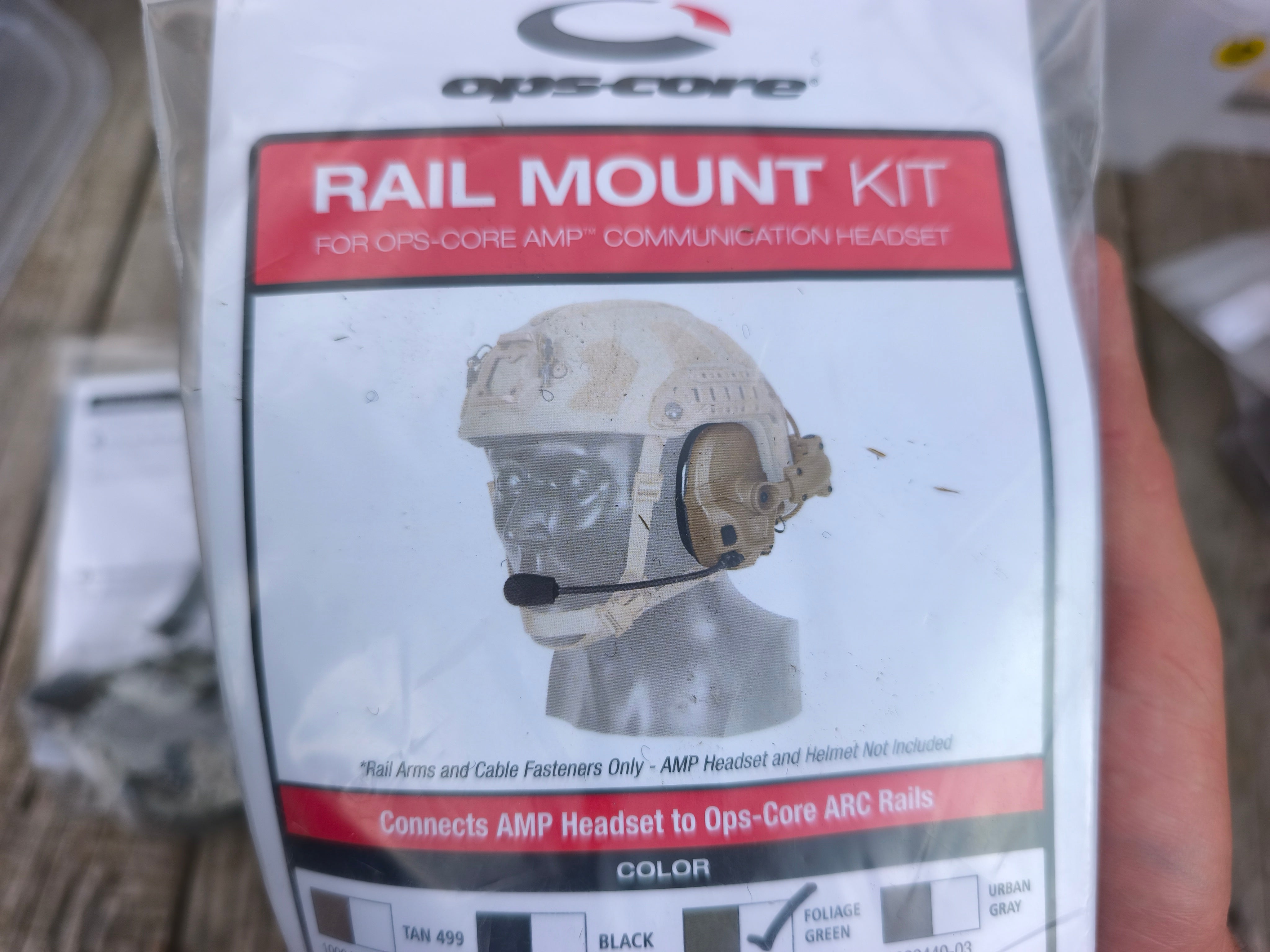OpsCore Amp Rail Mount kit, foliage green