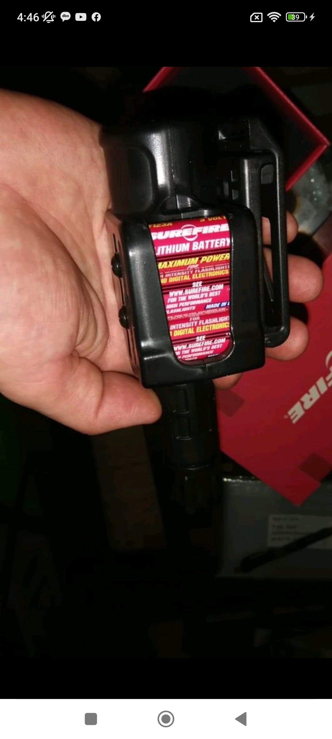 Surefire kit med holder og batterier, nyt