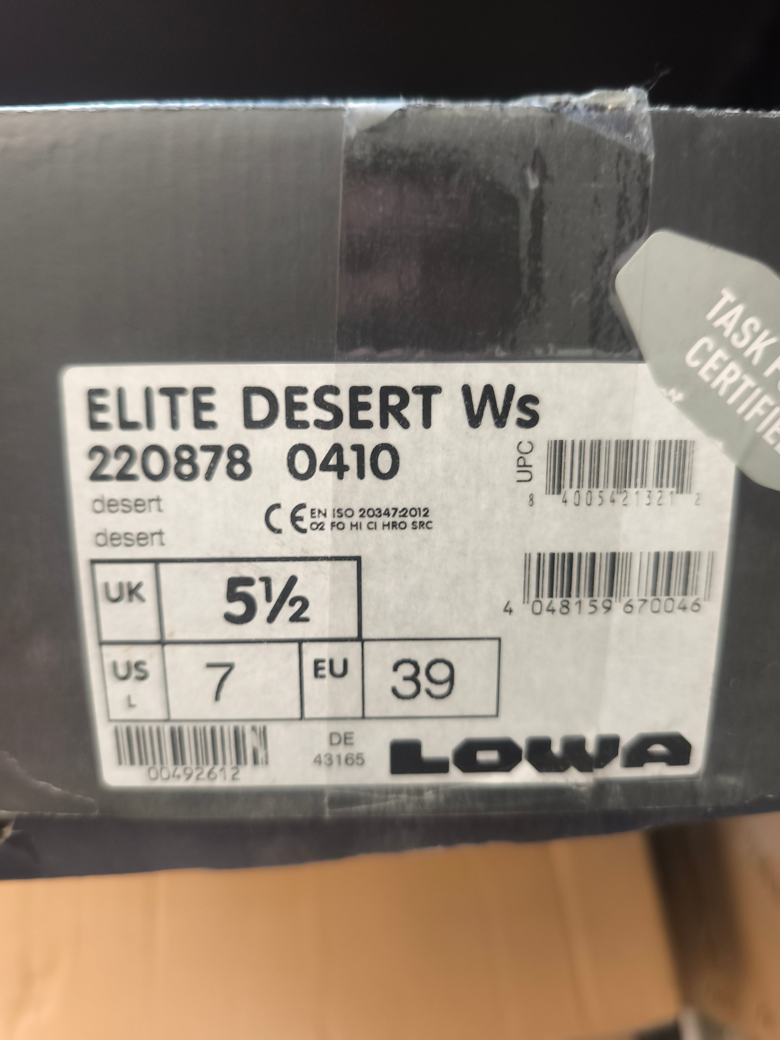 Lowa Elite Desert støvler, nye