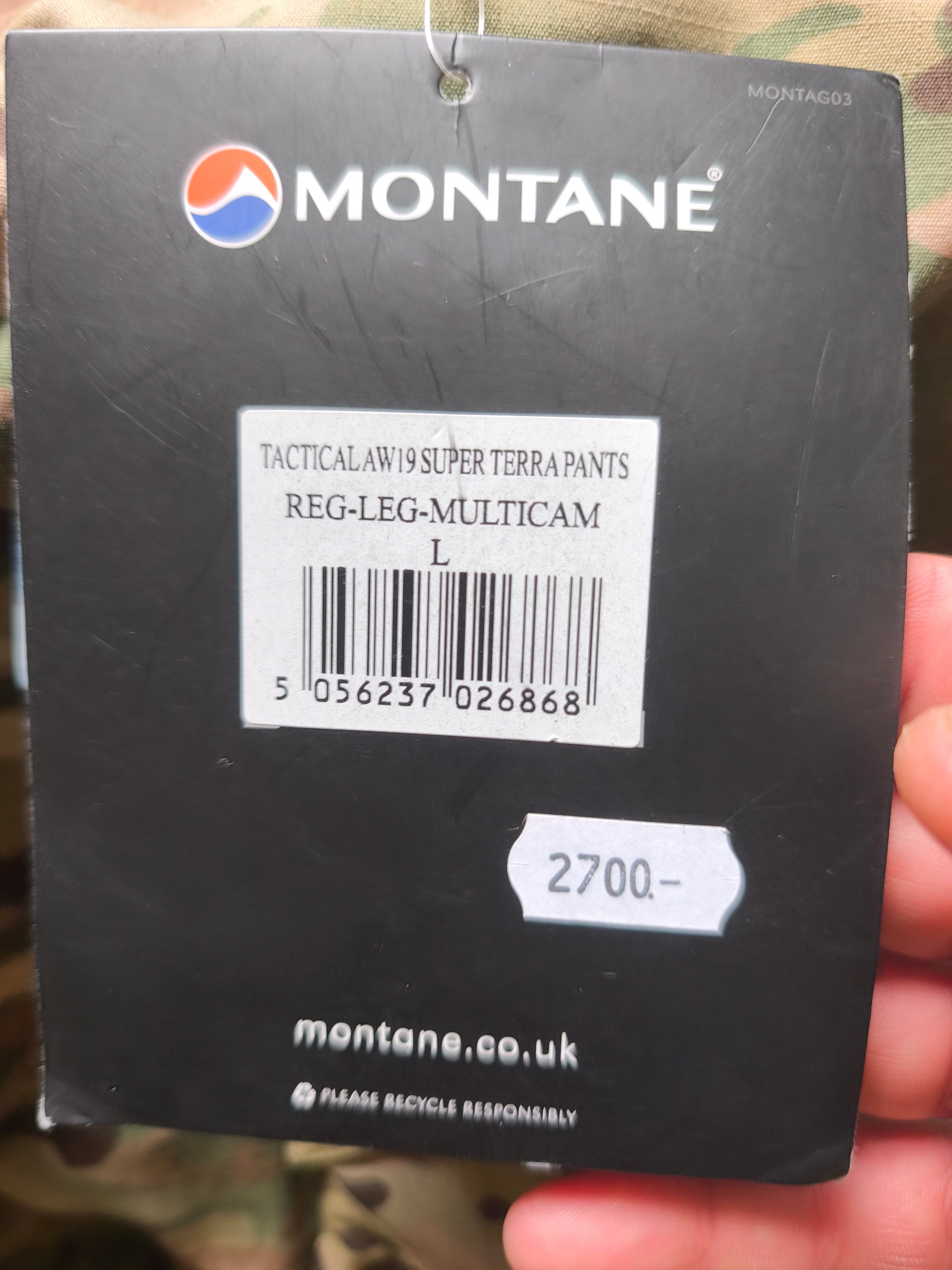 Montane Super Terra buks, Large, nye