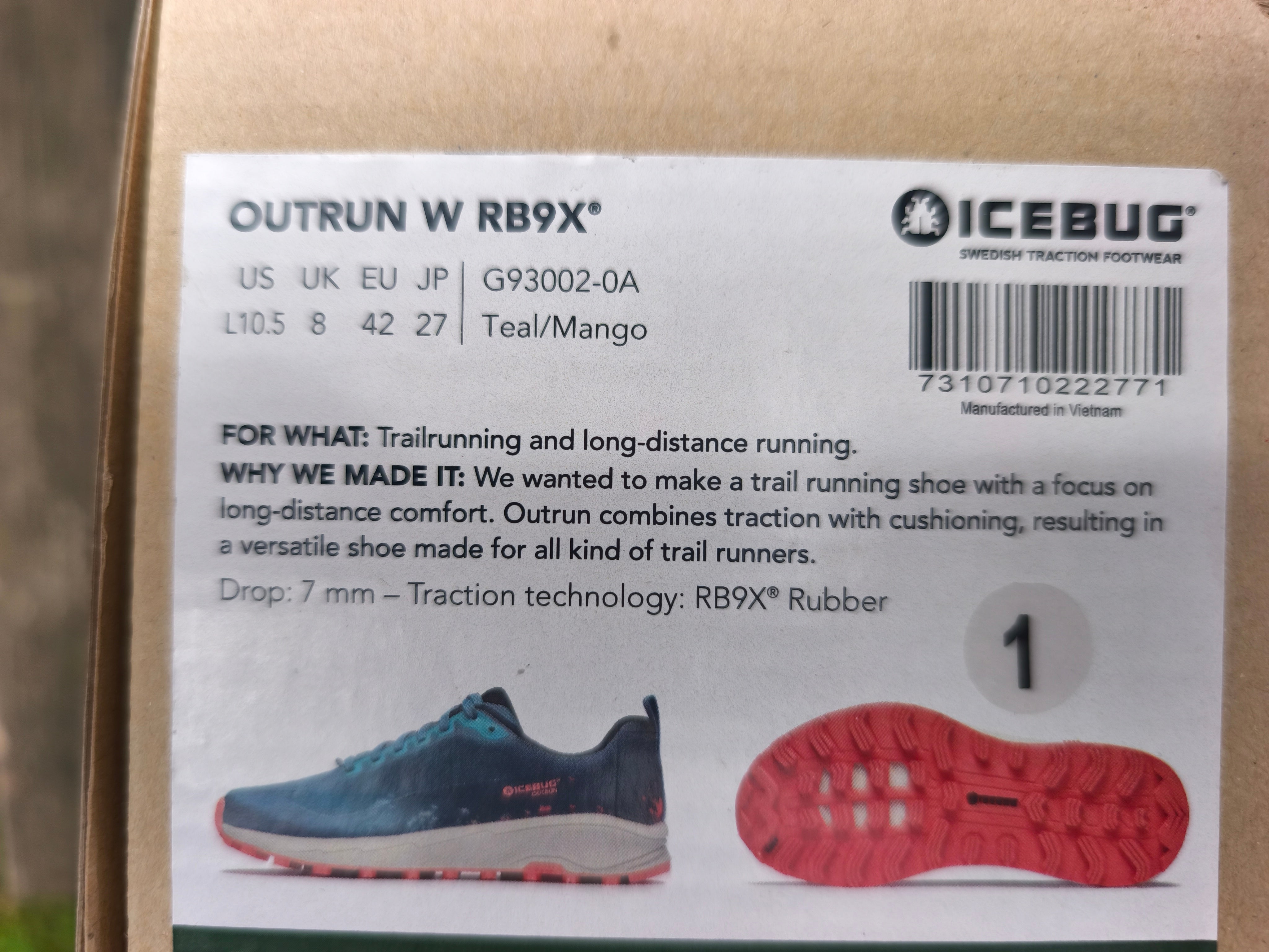 Icebug Outrun RB9X dame, G93002-0A, Farve: Teal/Mango