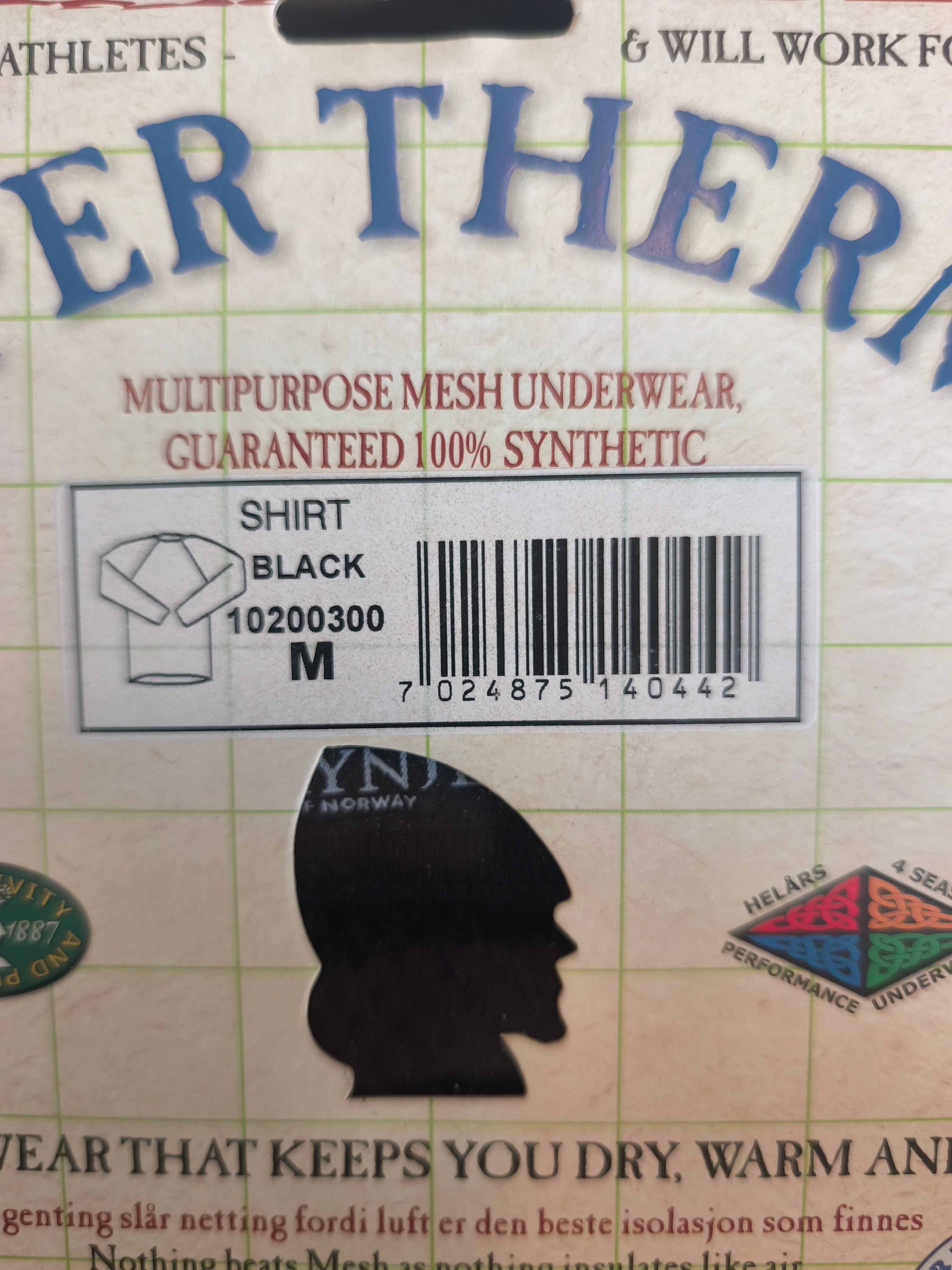 Brynje Super Thermo, langærmet netundertrøje, medium eller xl, sort