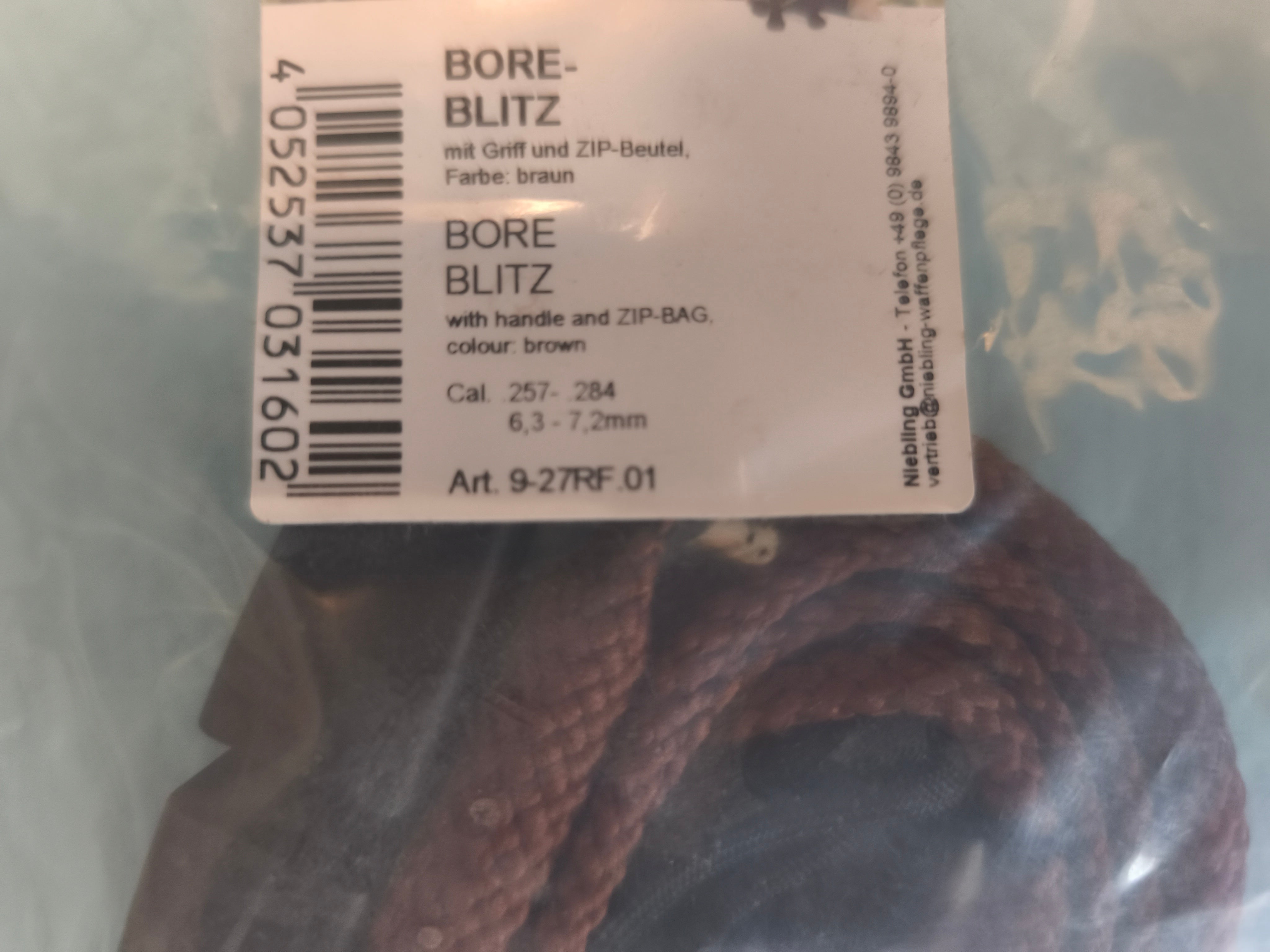 Niebling Boresnake til rens af løb på rifler og andre våben