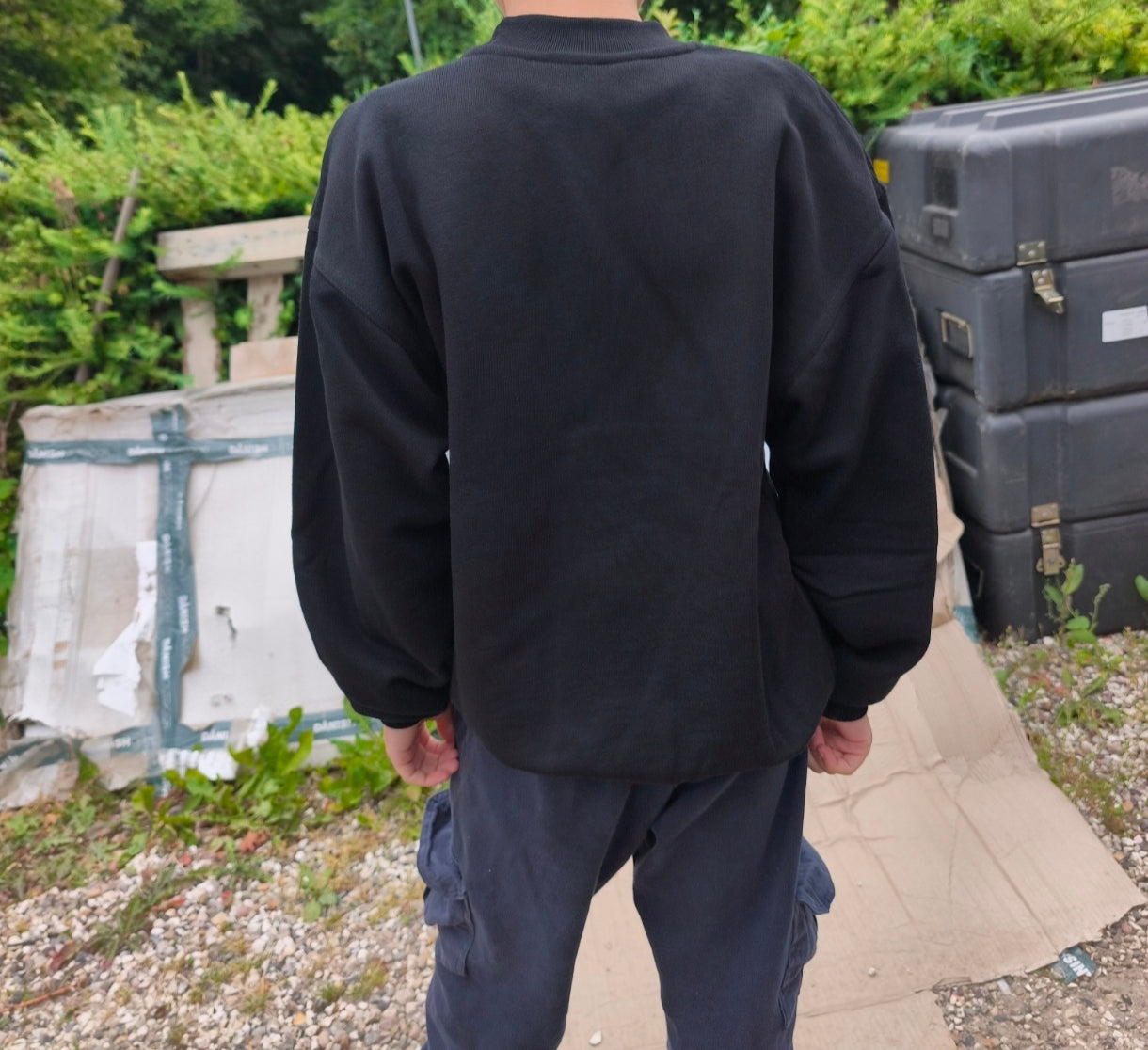 Sweatshirt fra forsvaret, XXS/10-12år, sort, nye