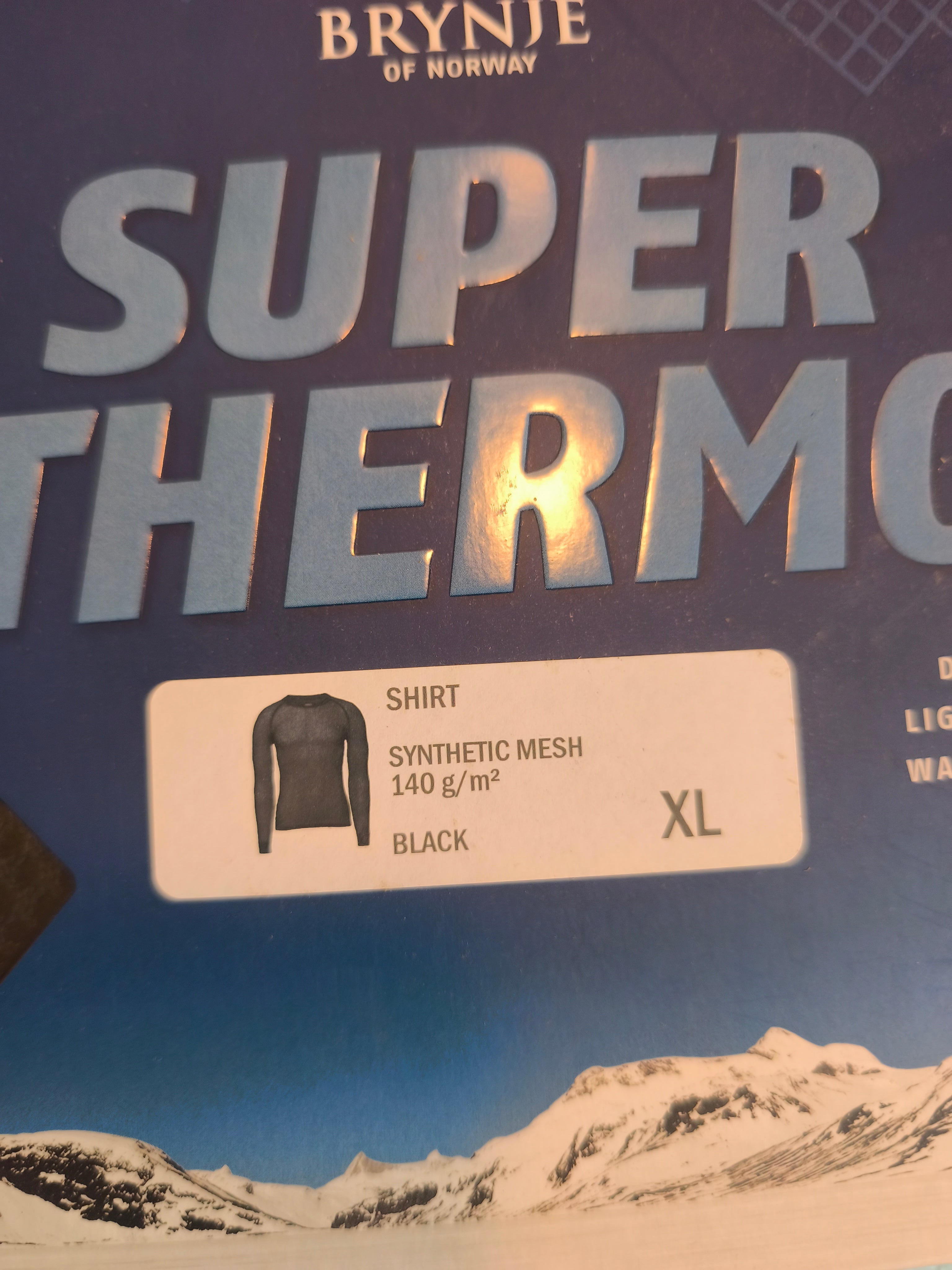 Brynje Super Thermo, Langærmet nettrøje med kort hals, Sort