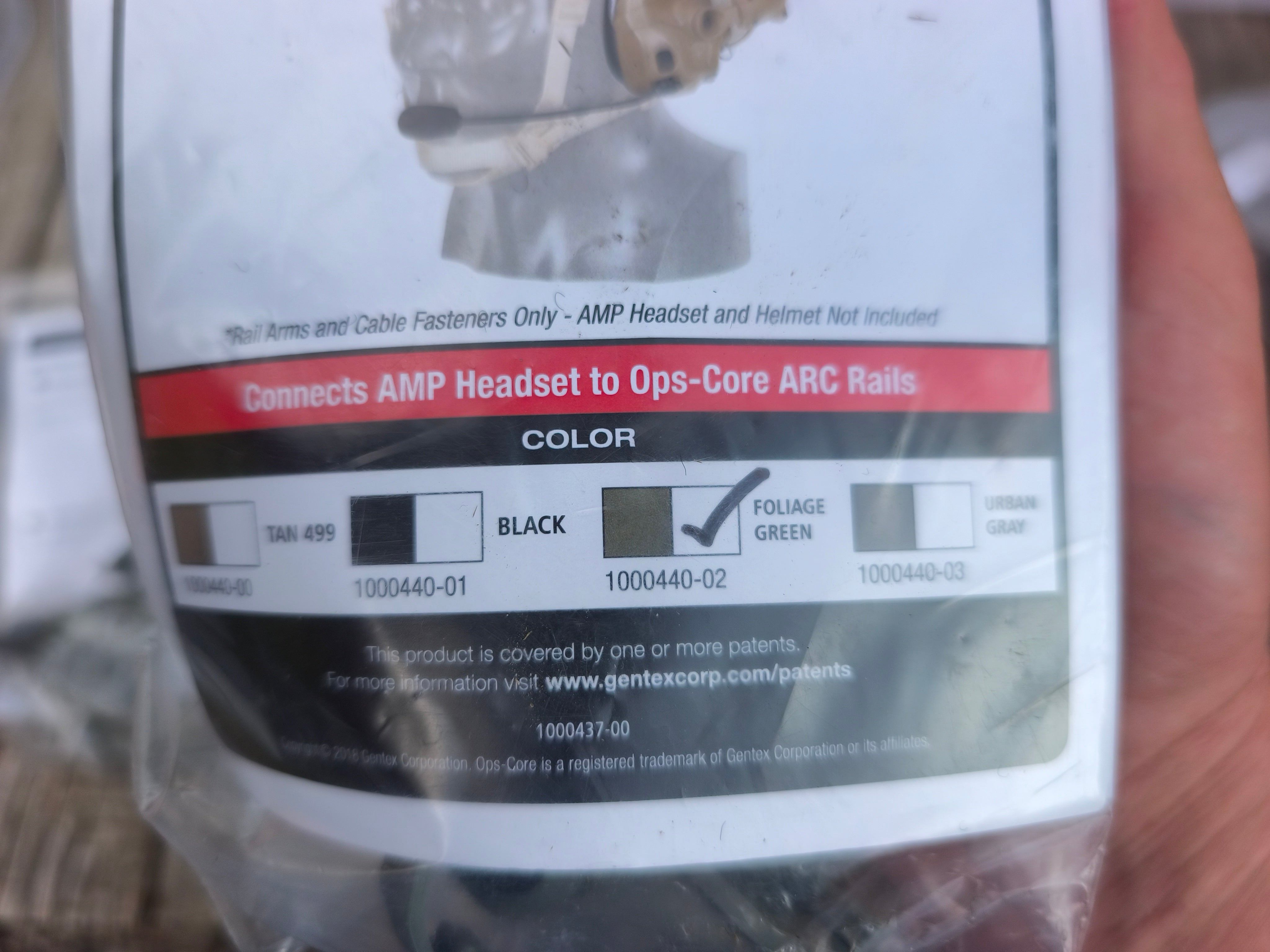 OpsCore Amp Rail Mount kit, foliage green